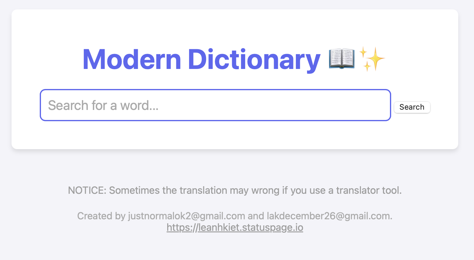 Modern Dictionary